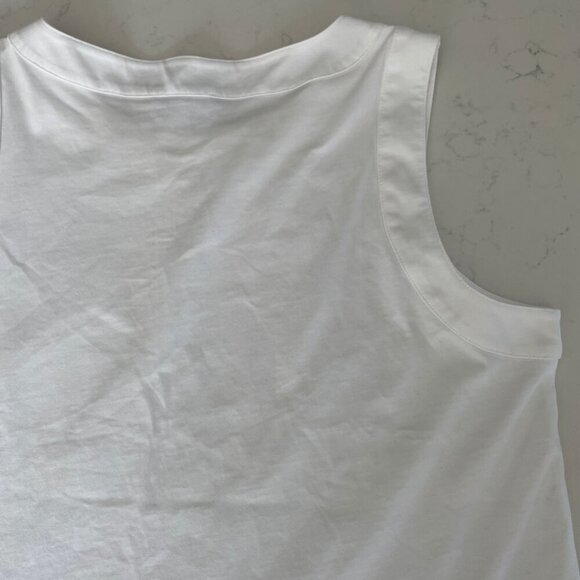 Hobbs London Maddy Vest Sleeveless Boatneck Button Detail Top White Sz M - Picture 2 of 11